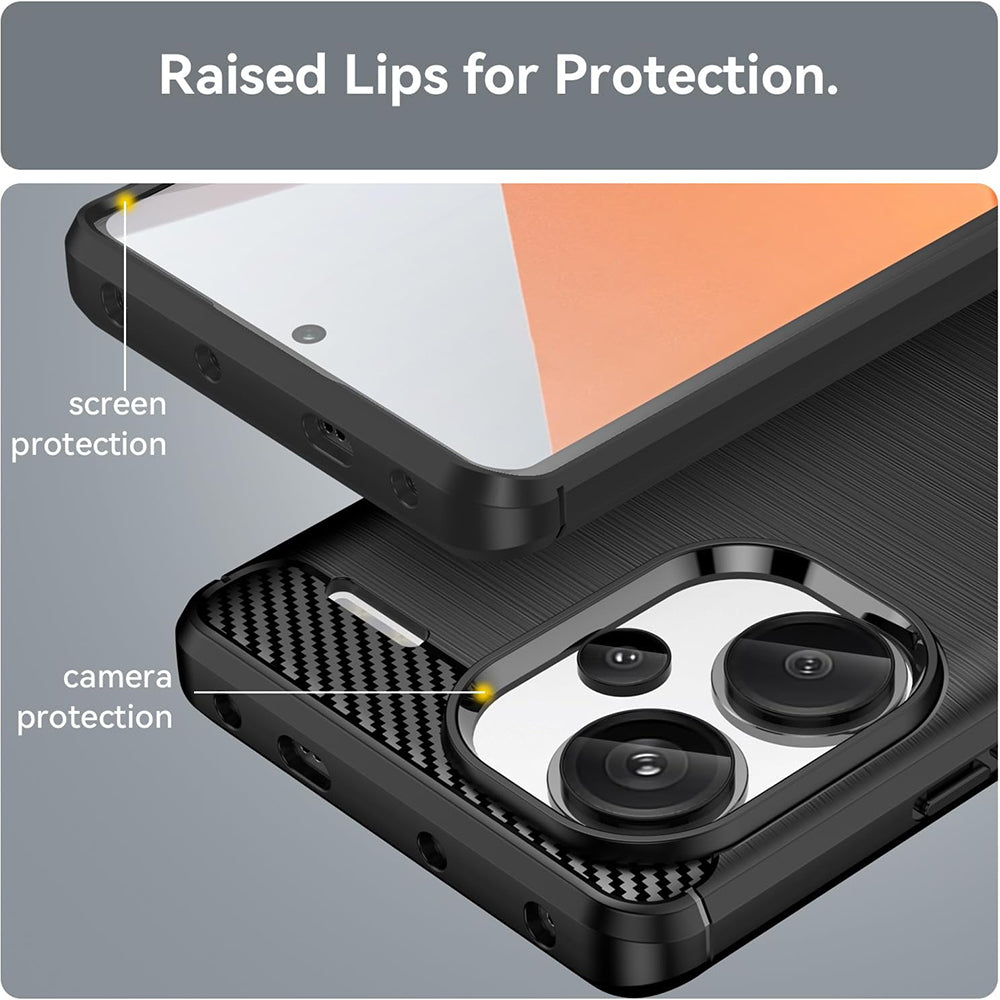 Maska za Xiaomi Redmi Note 13 Pro+, Techsuit, Karbon, Crna