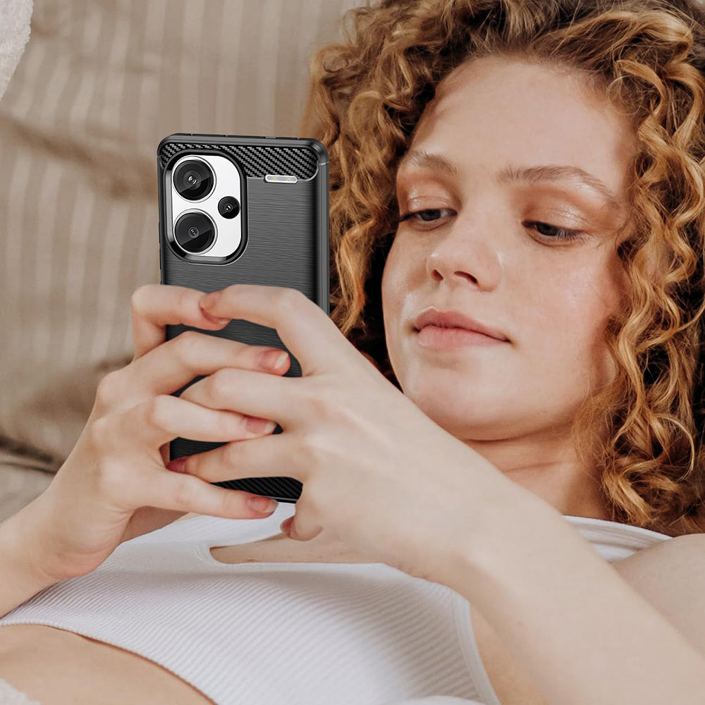 Maska za Xiaomi Redmi Note 13 Pro+, Techsuit, Karbon, Crna
