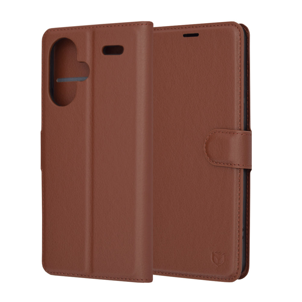 Futrola za Xiaomi Redmi Note 13 Pro+, Techsuit, Kožna Folio, Smeđa
