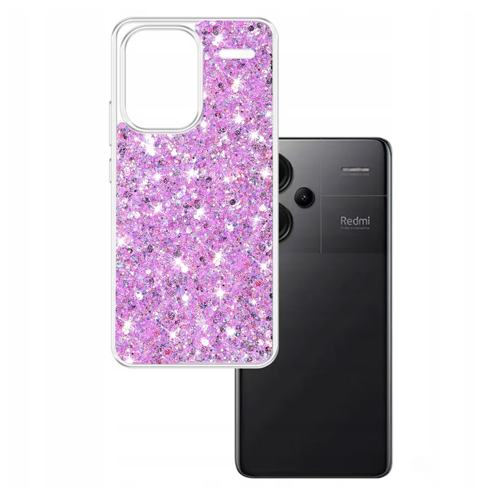 Maska za Xiaomi Redmi Note 13 Pro+, Techsuit, Sjajni Glitter, Magenta