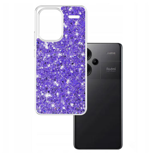 Maska za Xiaomi Redmi Note 13 Pro+, Techsuit, Sjajni Glitter, Ljubičasta