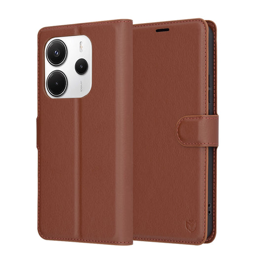 Futrola za Xiaomi Redmi Note 14 4G (Regionalna), Techsuit, Kožna Folio, Smeđa