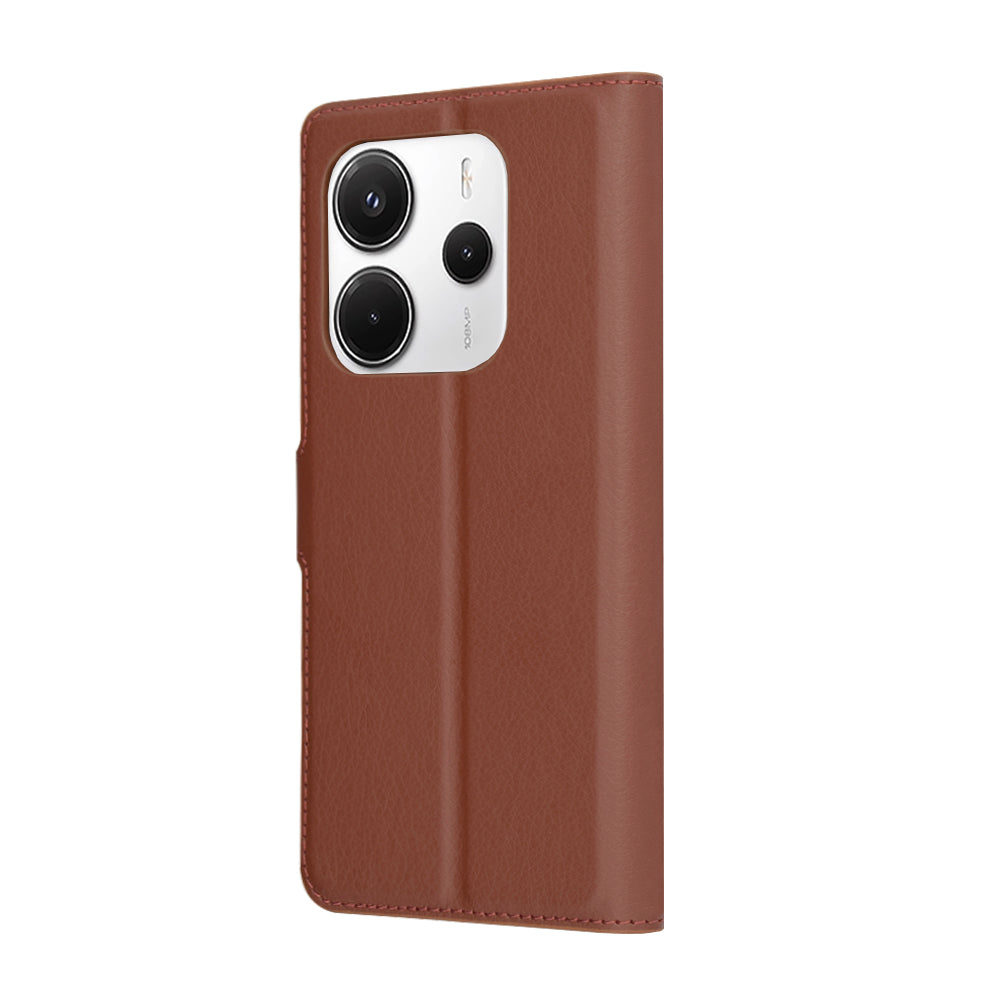 Futrola za Xiaomi Redmi Note 14 4G (Regionalna), Techsuit, Kožna Folio, Smeđa