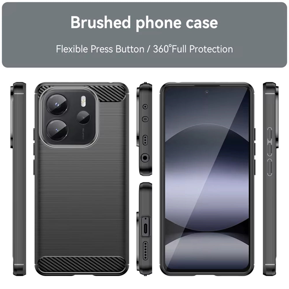 Maska za Xiaomi Redmi Note 14 4G (Standard), Techsuit, Karbon, Plava