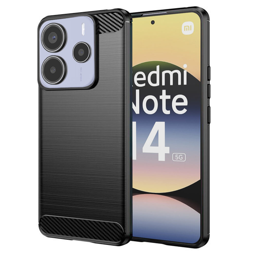 Maska za Xiaomi Redmi Note 14 5G, Techsuit, Karbon, Crna