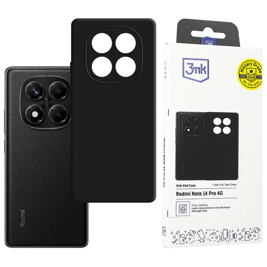 Maska za Xiaomi Redmi Note 14 Pro 4G, 3MK, Crna Mat