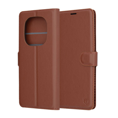 Futrola za Xiaomi Redmi Note 14 Pro 4G, Techsuit, Kožna Folio, Smeđa