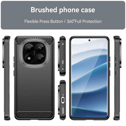 Maska za Xiaomi Redmi Note 14 Pro+ 5G, Techsuit, Karbon, Crna