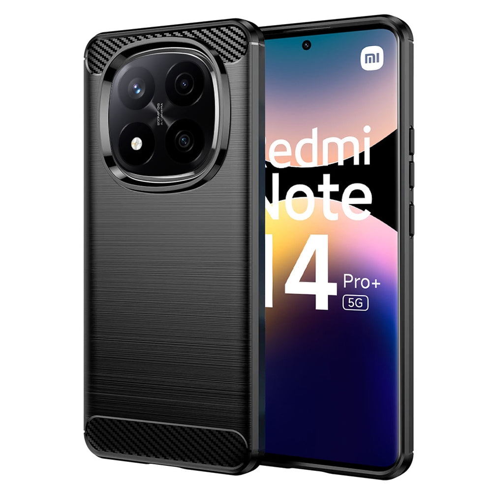 Maska za Xiaomi Redmi Note 14 Pro+ 5G, Techsuit, Karbon, Crna