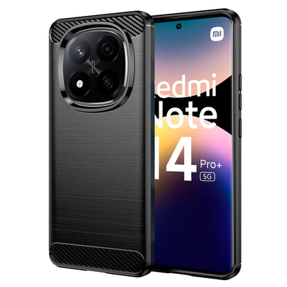 Maska za Xiaomi Redmi Note 14 Pro+ 5G, Techsuit, Karbon, Crna