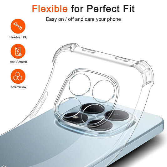 Futrola za Xiaomi Redmi Note 15 Pro 4G, Techsuit, Shockproof Clear, Prozirna