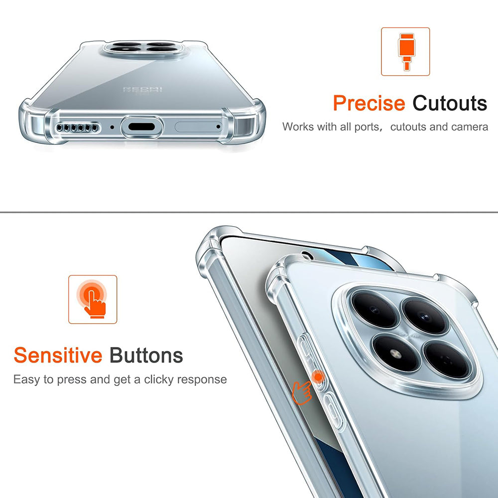 Futrola za Xiaomi Redmi Note 15 Pro 4G, Techsuit, Shockproof Clear, Prozirna