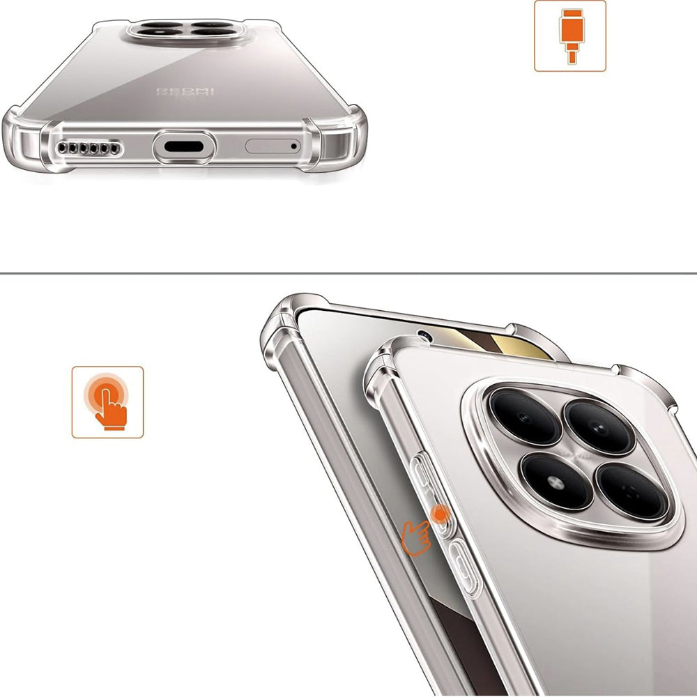 Futrola za Xiaomi Redmi Note 15 Pro 5G, Techsuit, Shockproof Clear, Prozirna