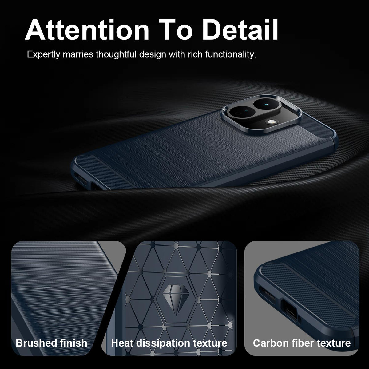Maskica za Xiaomi Redmi Note 17 Pro, Techsuit, Carbon, plava
