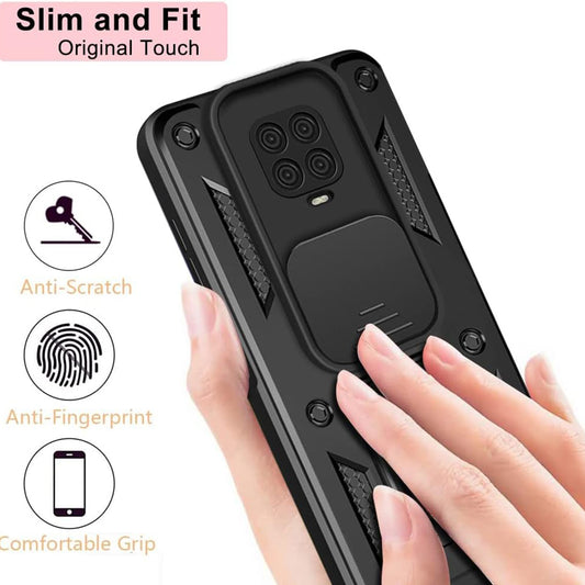 Maska za Xiaomi Redmi Note 9S / Note 9 Pro / Note 9 Pro Max, Techsuit, CamShield, Crna