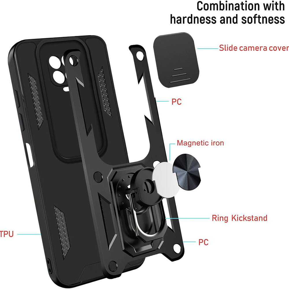 Maska za Xiaomi Redmi Note 9S / Note 9 Pro / Note 9 Pro Max, Techsuit, CamShield, Crna