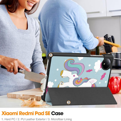 Futrola za Xiaomi Redmi Pad SE 8.7, Techsuit, FoldPro Unicorn, Višebojna