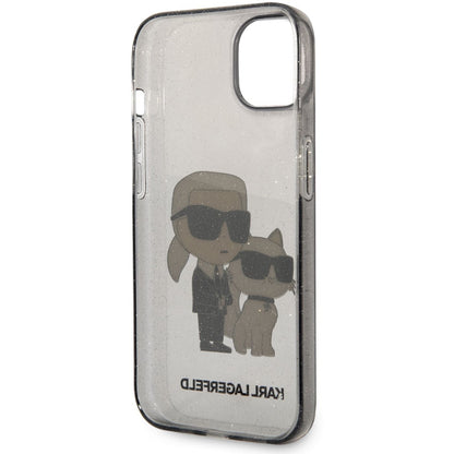 Maska za Apple iPhone 14 Plus, Karl Lagerfeld, IML Glitter Karl and Choupette NFT, Crna