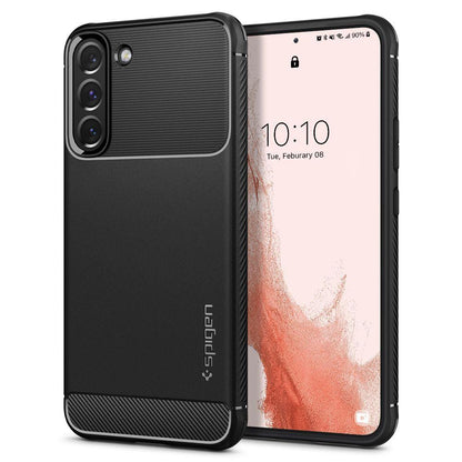 Futrola za Samsung Galaxy S22 5G S901, Spigen, Rugged Armor, Crna ACS03986