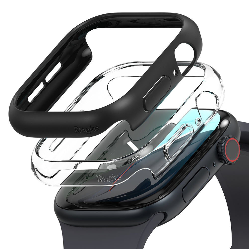 Ringke Slim kućište za Apple Watch Series 10 / 11 46mm, Set 2 komada, Crna Mat / Prozirna