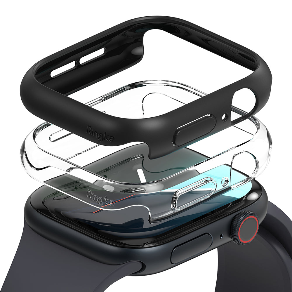 Ringke Slim kućište za Apple Watch Series 10 / 11 46mm, Set 2 komada, Crna Mat / Prozirna