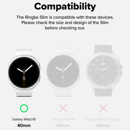 Ringke Slim kućište za Samsung Galaxy Watch8 40mm, Set 2 komada, Mat Crna