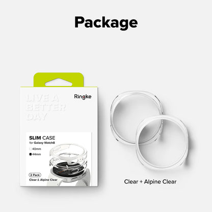 Ringke Slim kućište za Samsung Galaxy Watch8 44mm, Set od 2 komada, Prozirno