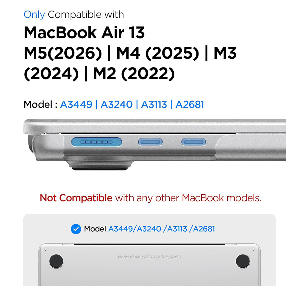 Spigen Airskin futrola za Apple MacBook Air 13inch (2026) / (2025) / (2024) / (2022), Prozirna Satenska ACS11530