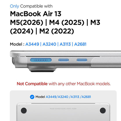 Spigen Airskin futrola za Apple MacBook Air 13inch (2026) / (2025) / (2024) / (2022), Prozirna Satenska ACS11530