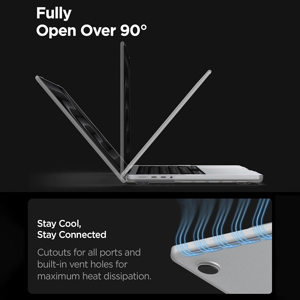 Spigen Airskin kućište za Apple MacBook Pro 16 inča (2026) / (2024) / (2023) / (2021), Prozirna Satenska ACS11526