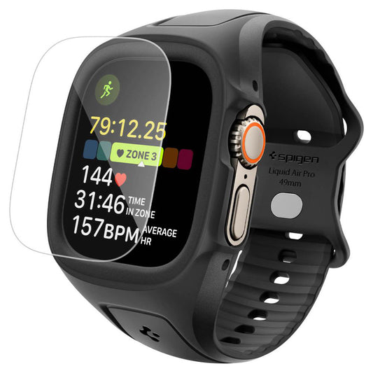 Spigen Liquid Air Pro s zaštitnikom zaslona za Apple Watch Ultra Series, Crna Mat ACS11416