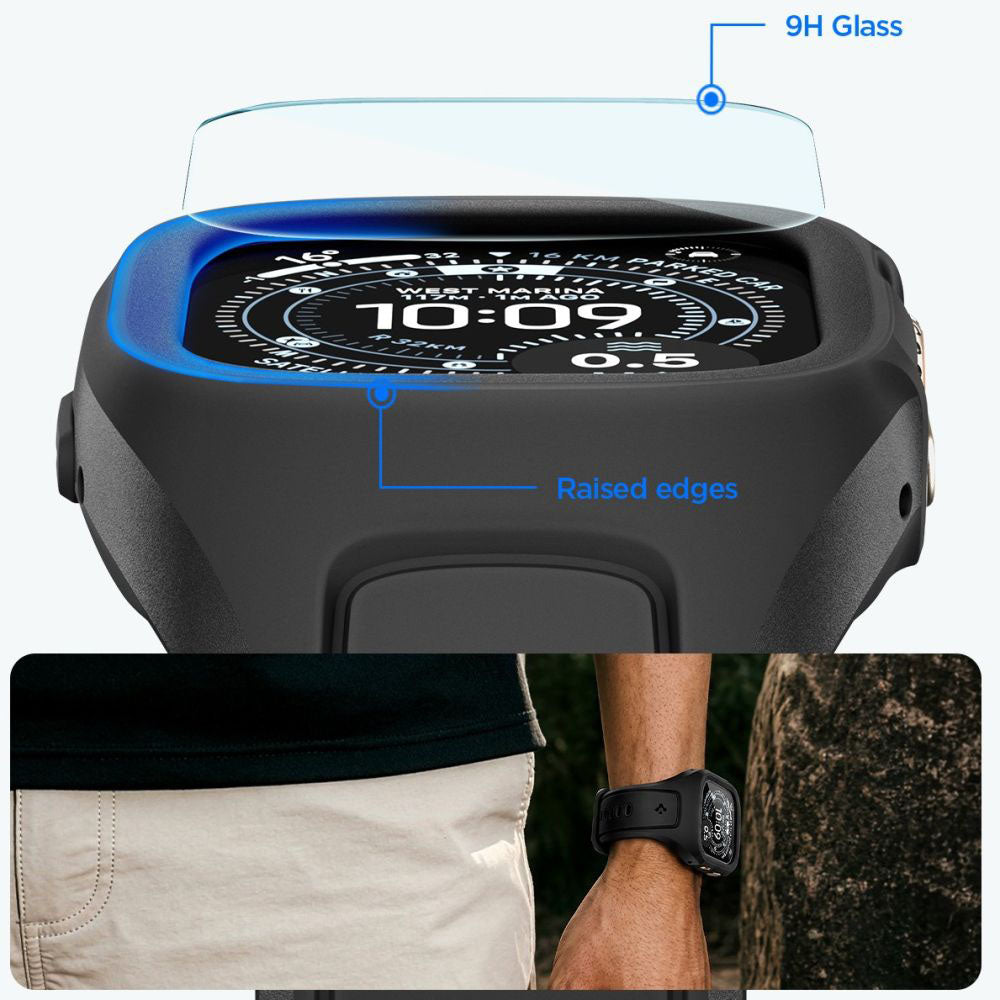 Spigen Liquid Air Pro s zaštitnikom zaslona za Apple Watch Ultra Series, Crna Mat ACS11416