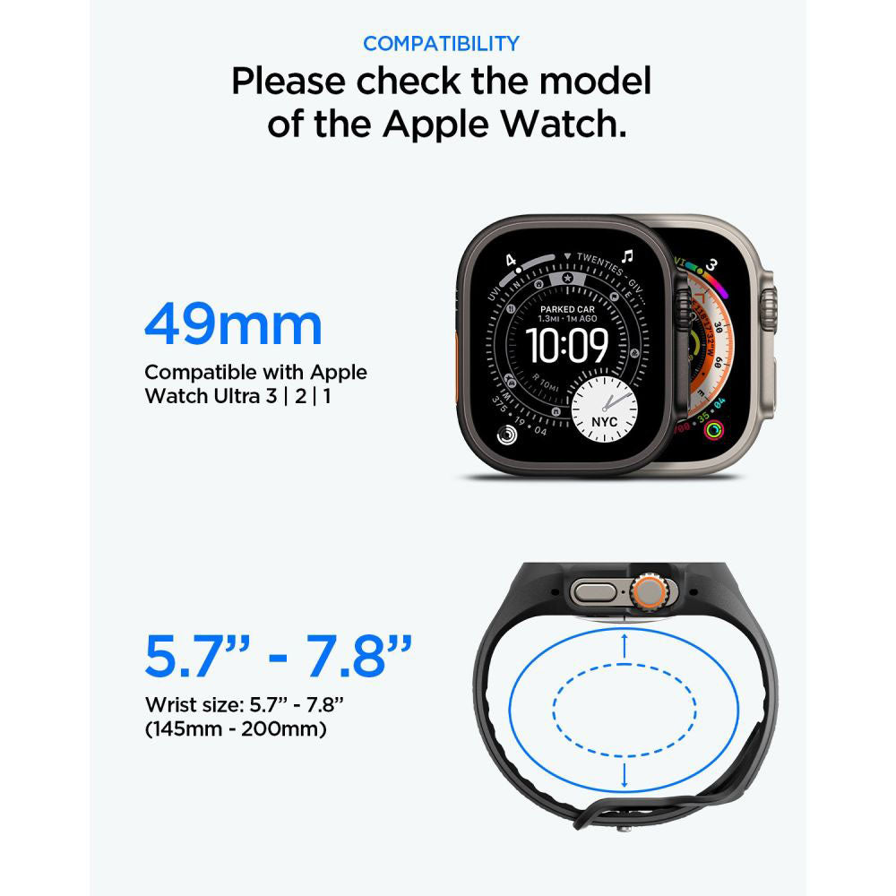 Spigen Liquid Air Pro s zaštitnikom zaslona za Apple Watch Ultra Series, Crna Mat ACS11416