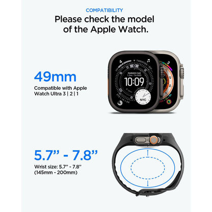 Spigen Liquid Air Pro s zaštitnikom zaslona za Apple Watch Ultra Series, Crna Mat ACS11416