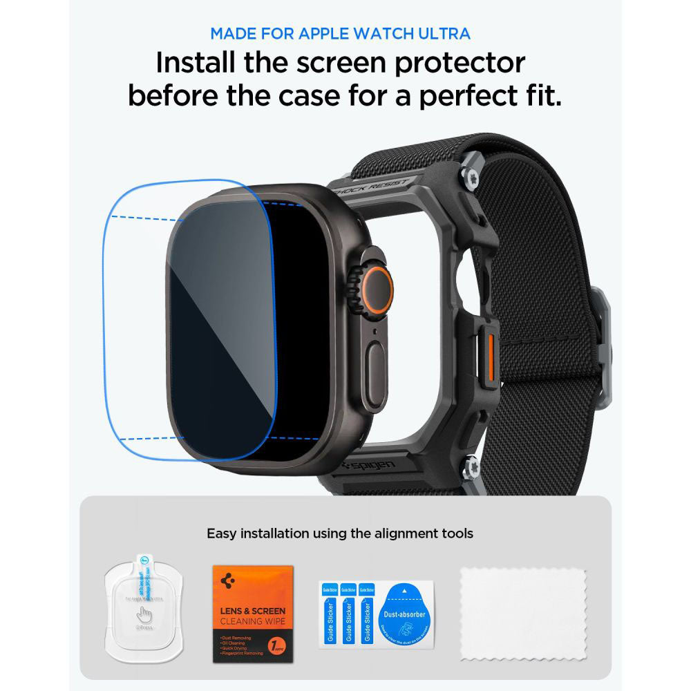 Spigen Lite Fit Pro futrola s zaštitnikom ekrana za Apple Watch Ultra Series, Crna Mat ACS11415