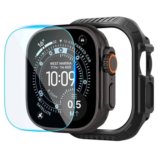 Maska Spigen Lock Fit sa zaštitom za zaslon za Apple Watch Ultra Series, crna ACS12054