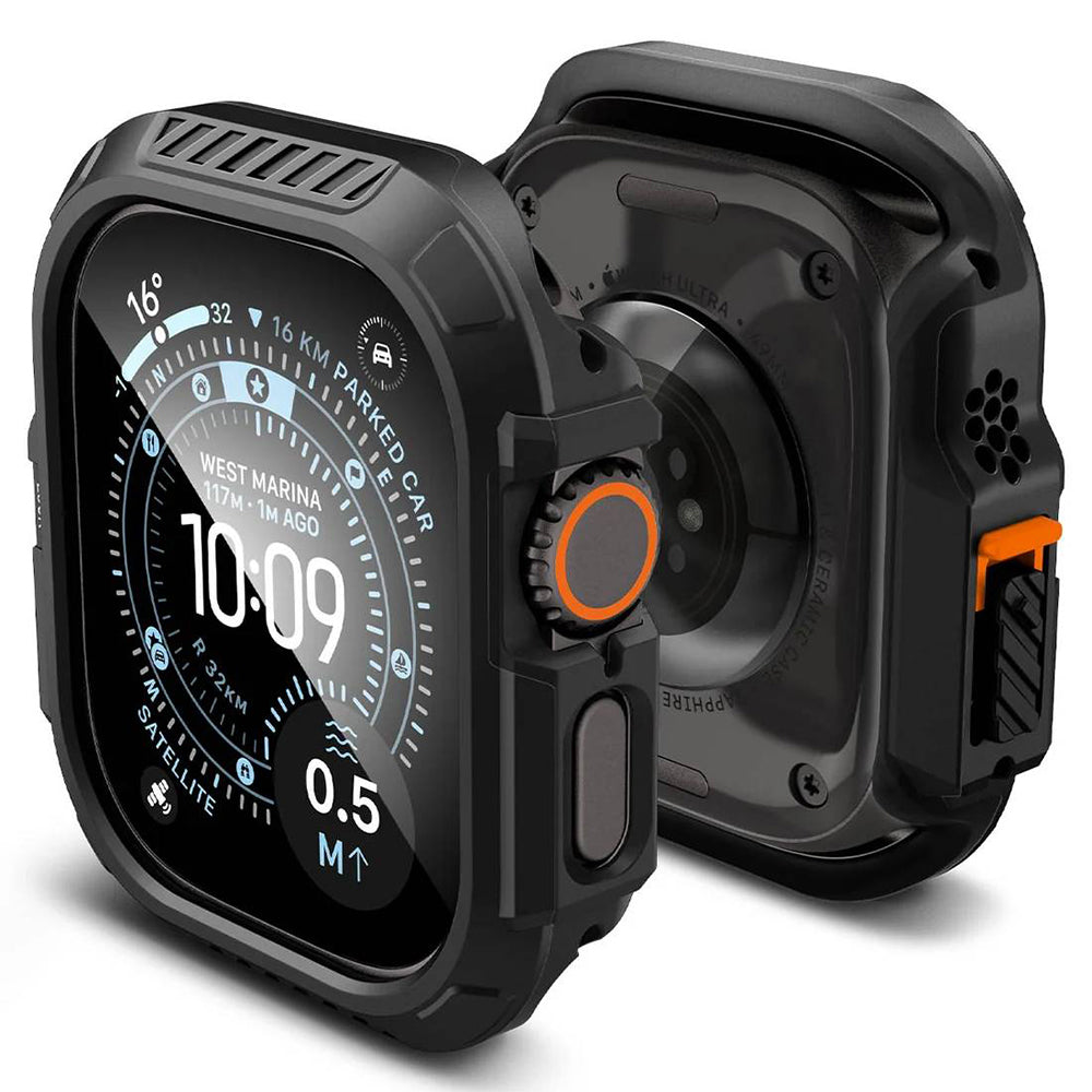 Maska Spigen Lock Fit sa zaštitom za zaslon za Apple Watch Ultra Series, crna ACS12054