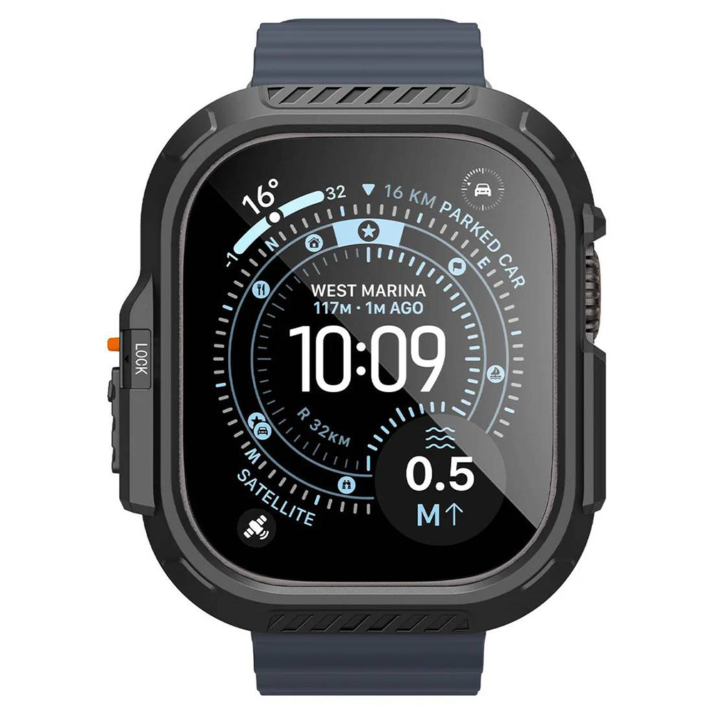 Maska Spigen Lock Fit sa zaštitom za zaslon za Apple Watch Ultra Series, crna ACS12054