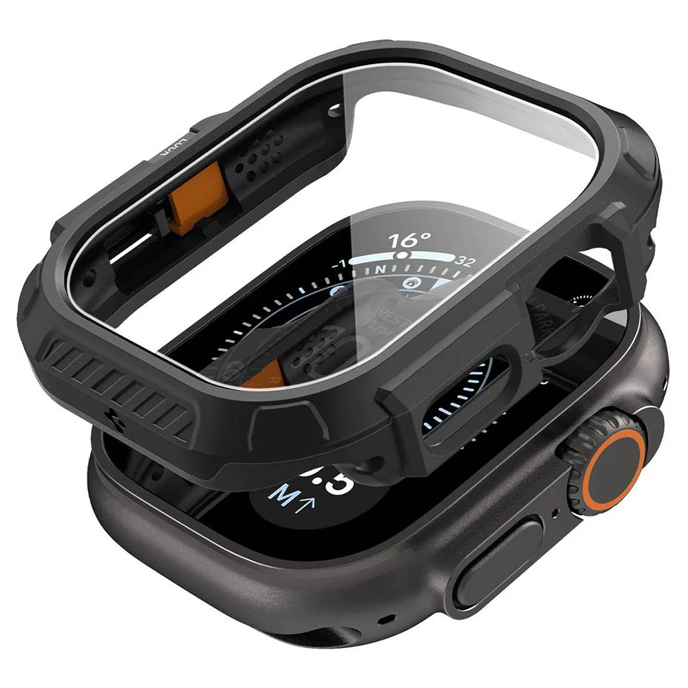 Maska Spigen Lock Fit sa zaštitom za zaslon za Apple Watch Ultra Series, crna ACS12054