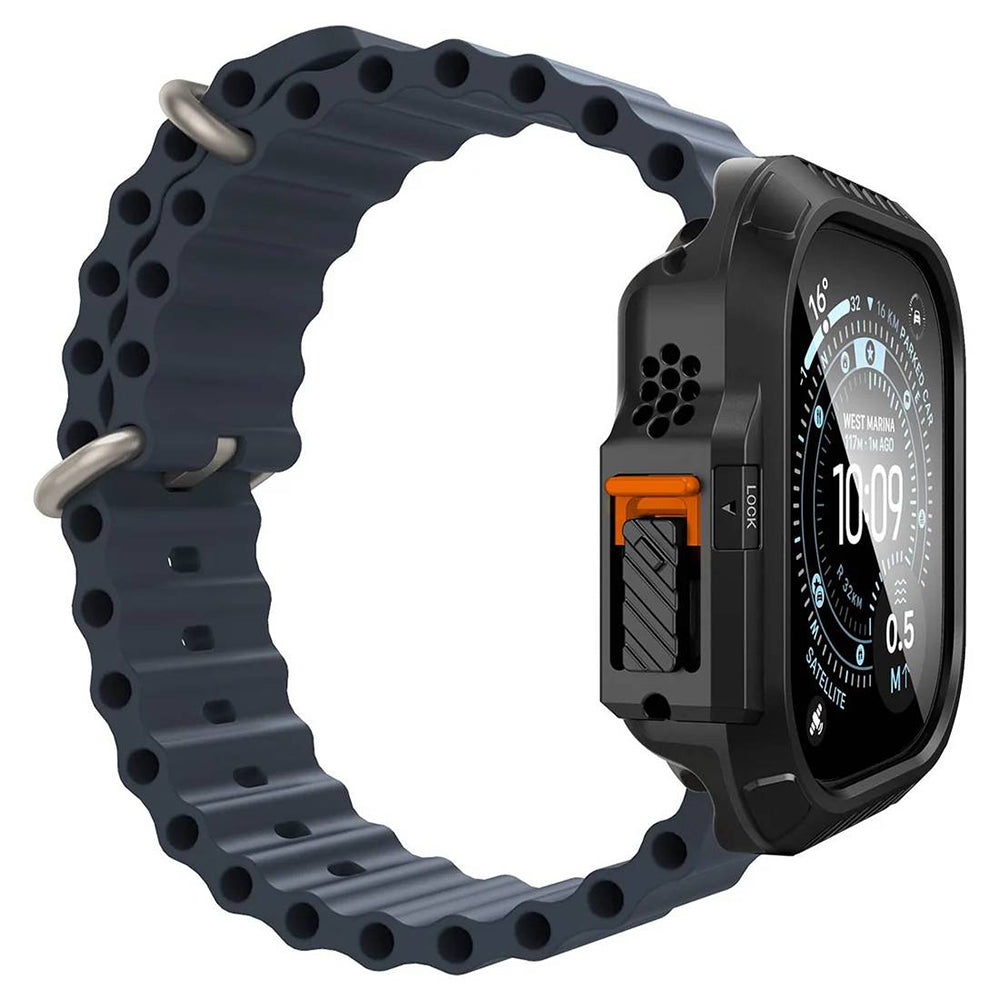 Maska Spigen Lock Fit sa zaštitom za zaslon za Apple Watch Ultra Series, crna ACS12054