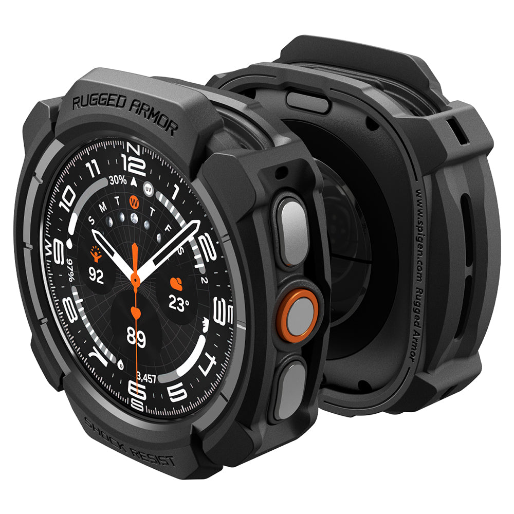 Spigen Rugged Armor maska za Samsung Galaxy Watch Ultra2, Crna Mat ACS11611