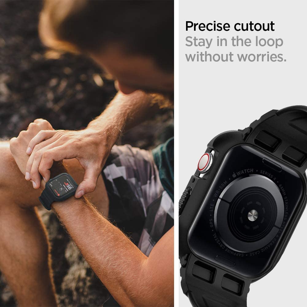 Spigen Rugged Armor Pro kućište za Apple Watch 44mm Series, Crna 062CS25324
