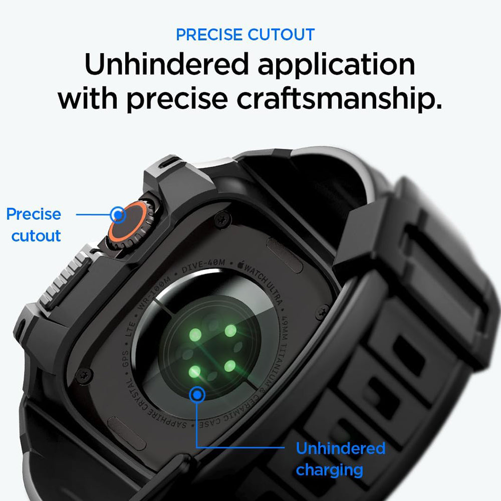 Spigen Rugged Armor Pro maska sa zaštitom zaslona za Apple Watch Ultra Series, crna ACS12053