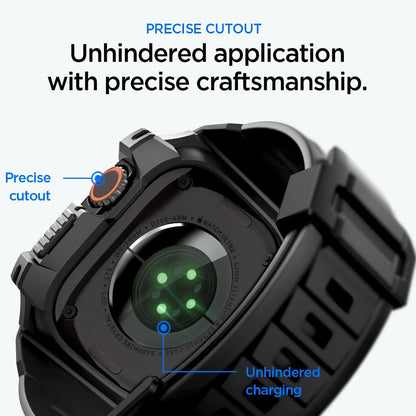 Spigen Rugged Armor Pro maska sa zaštitom zaslona za Apple Watch Ultra Series, crna ACS12053