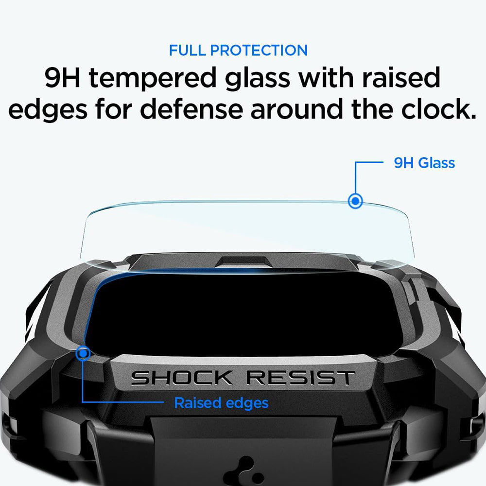 Spigen Rugged Armor Pro maska sa zaštitom zaslona za Apple Watch Ultra Series, crna ACS12053
