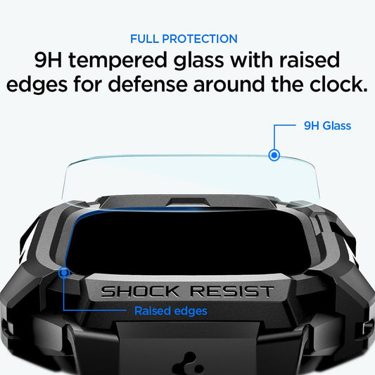 Spigen Rugged Armor Pro maska sa zaštitom zaslona za Apple Watch Ultra Series, crna ACS12053