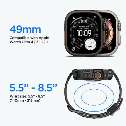 Spigen Rugged Armor Pro maska sa zaštitom zaslona za Apple Watch Ultra Series, crna ACS12053