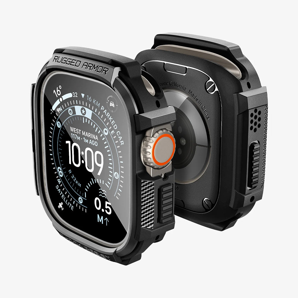 Spigen Rugged Armor futrola sa zaštitnikom ekrana za Apple Watch Ultra Series, Crna ACS11414