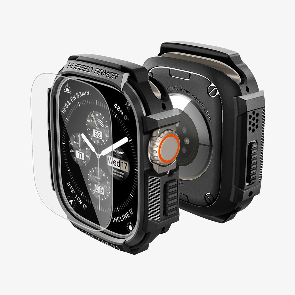 Spigen Rugged Armor futrola sa zaštitnikom ekrana za Apple Watch Ultra Series, Crna ACS11414
