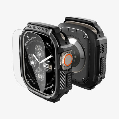 Spigen Rugged Armor futrola sa zaštitnikom ekrana za Apple Watch Ultra Series, Crna ACS11414